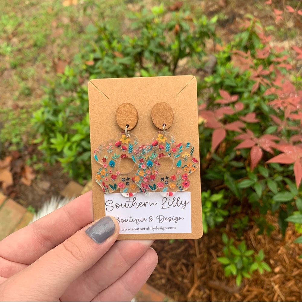 Colorful Flower Acrylic Earrings